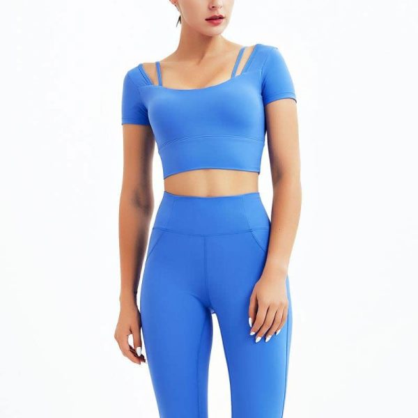 Women's Workout Sportswear Seamless Yoga Set Sport Suit Two Piece Female Clothes Gym Clothing High Waist Leggings(A,Small)