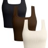 Women's 3 Piece Tank Tops Ribbed Seamless Workout Exercise Shirts 2025 Summer Basic Camis