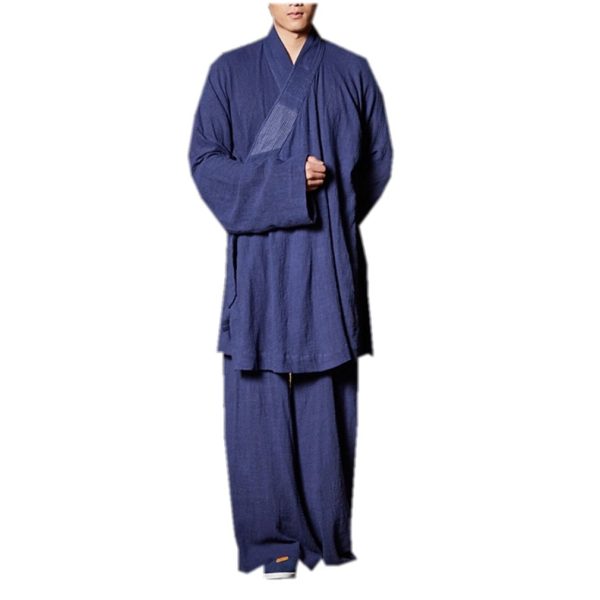 Zen Clothing Sets Monk Buddhist Outfit Long Shirt Wide Leg Pants