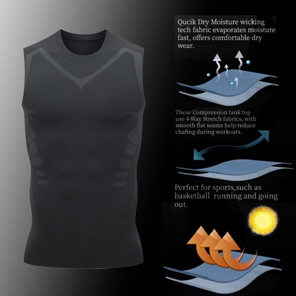 Men's Sleeveless Shirt Sport Compression Vest 4-3Pack, Quick-Drying, Fitness, Basketball, Running