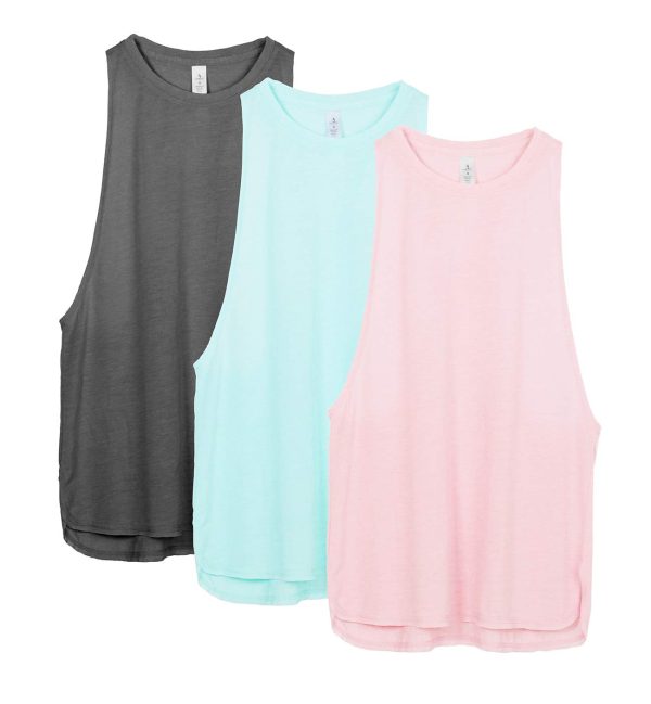 Women's Racerback High Neck Workout Athletic Yoga Muscle Tank Tops