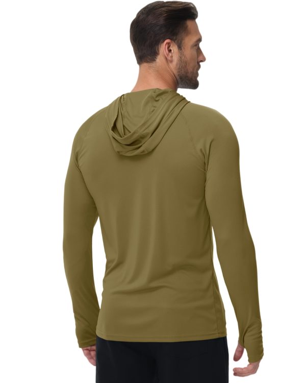 Men's UPF 50+ Sun Protection Lightweight Hoodie Shirts Long Sleeve Fishing Shirts SPF UV Hiking Swim