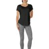 Open Back Yoga Shirts for Women - Exercise Workout Tops, Athletic Short Sleeves, Running T-Shirts Loose Fit