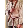 Men's Fashion Cotton Linen Shirt Long Sleeve Solid Color Ethnic Beach Yoga Top