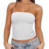 Women's Y2K Strapless Backless Tube Top Double Lined Sleeveless Crop Tank Top for Summer 2025 Going Out