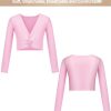 3 Pcs Girls Ballet Wrap Cover up Ballet Top Sweater Cotton Long Sleeve Dance Shrug Dance Leotard for Kids