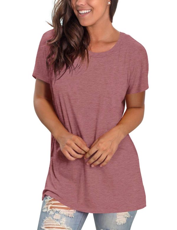 Womens Loose Fit Tshirts Short Sleeve Summer Tops Casual Workout Yoga Tunic T Shirts Tops