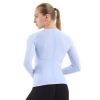 Seamless Workout Shirts for Women Long Sleeve Yoga Tops Sports Running Shirt Breathable Athletic Top Slim Fit