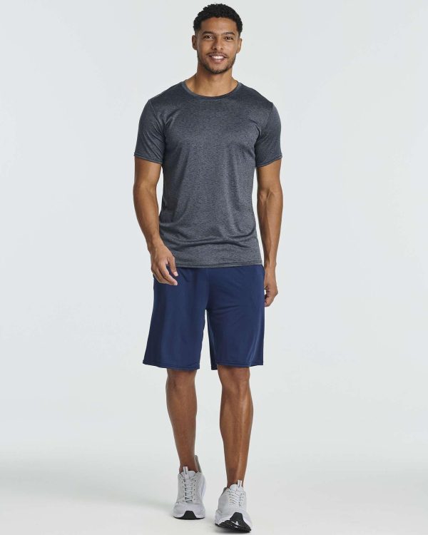 5 Pack: Men’s Short Sleeve Dry Fit Active Crew Neck T Shirt - Athletic Running Gym Workout Tee Tops