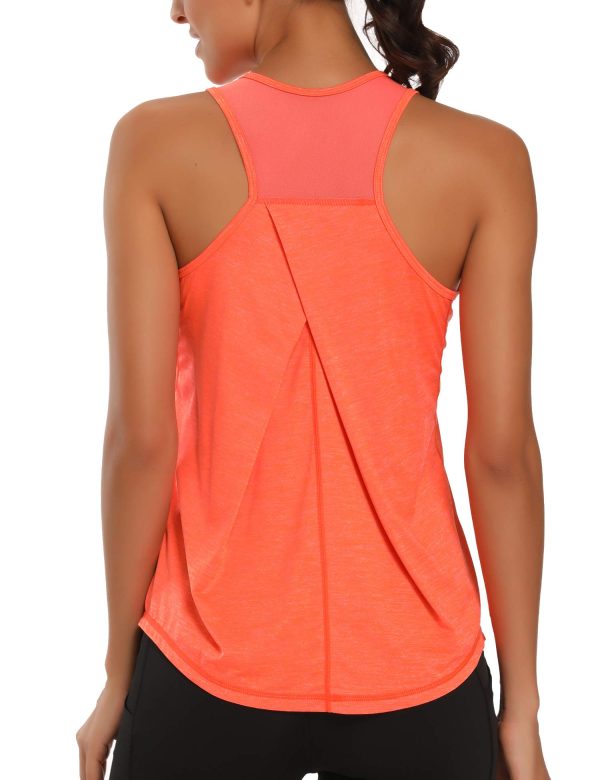 Womens Workout Tops for Women Racerback Tank Tops Mesh Yoga Shirts Athletic Running Tank Tops Sleeveless Gym Clothes