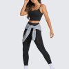 Adjustable Longline Sports Bra for Women - V Back Wireless Workout Padded Yoga Camisole Cropped Tank Tops
