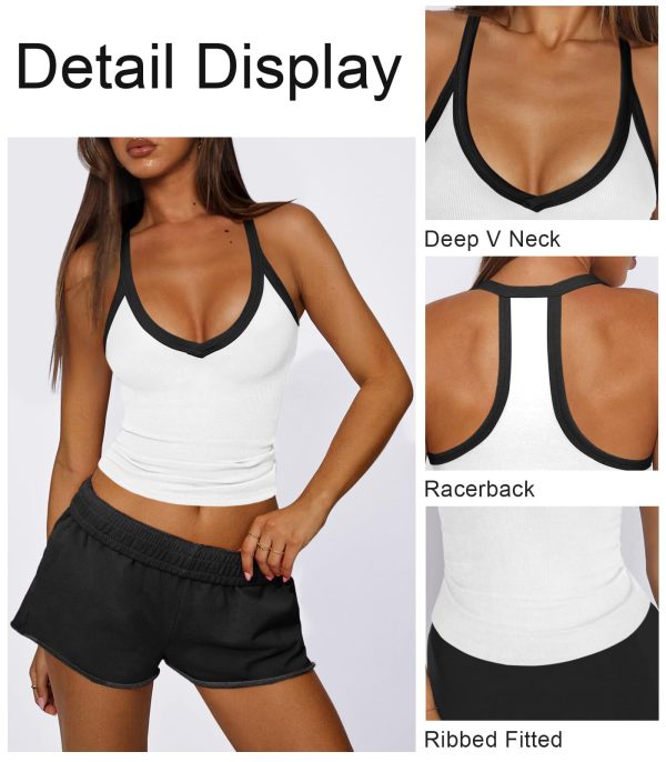 Womens Tank Tops Summer V Neck Workout Racerback Yoga Gym Tank Tops