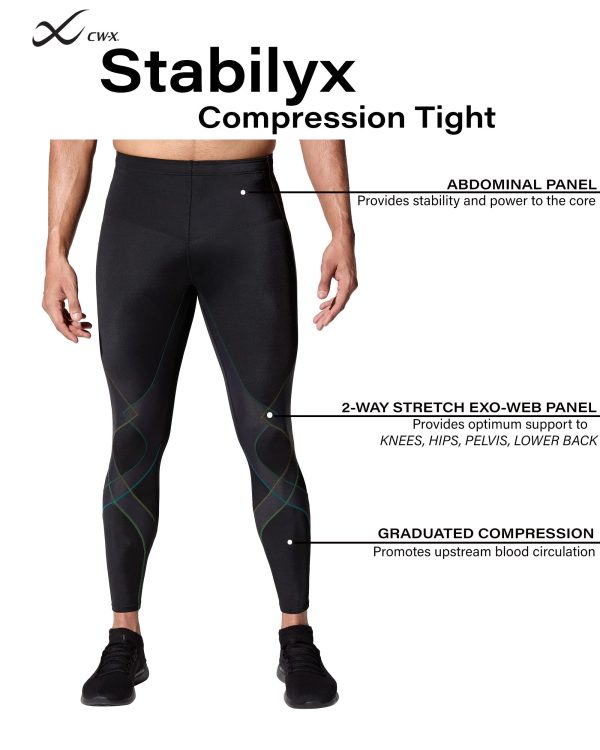 Men's Stabilyx Joint Support Compression Sports Tights, Pants for Running and Recovery