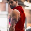 Men's 2 Pack Workout Hooded Tank Tops Bodybuilding Muscle Cut Off T Shirt Sleeveless Gym Hoodies