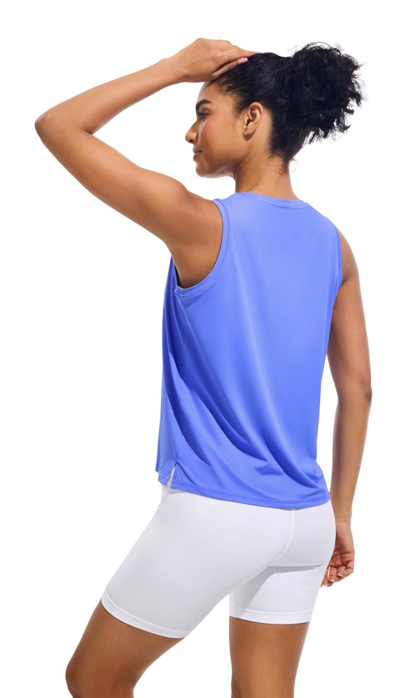 Ice Silk Workout Tank Tops for Women Cool-Dry Sleeveless Loose Fit Yoga Shirts Athletic Running Gym