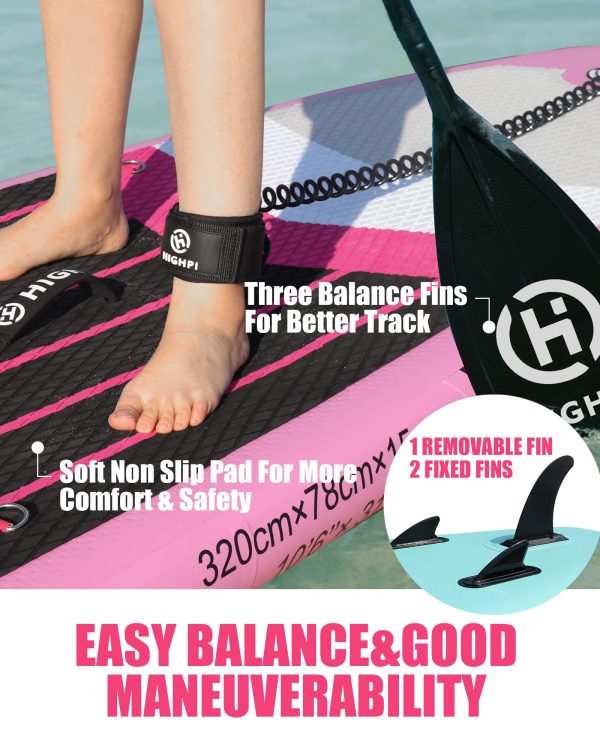 Inflatable Stand Up Paddle Board Premium SUP Accessories, Backpack, Wide Stance, Surf Control, Non-Slip Deck, Leash, Paddle and