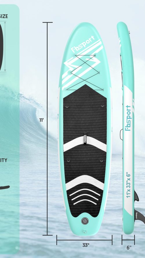 11' Premium Stand Up Paddle Board, Yoga Board with Durable SUP Accessories & Carry Bag | Wide Stance, Surf Control, Non-Slip
