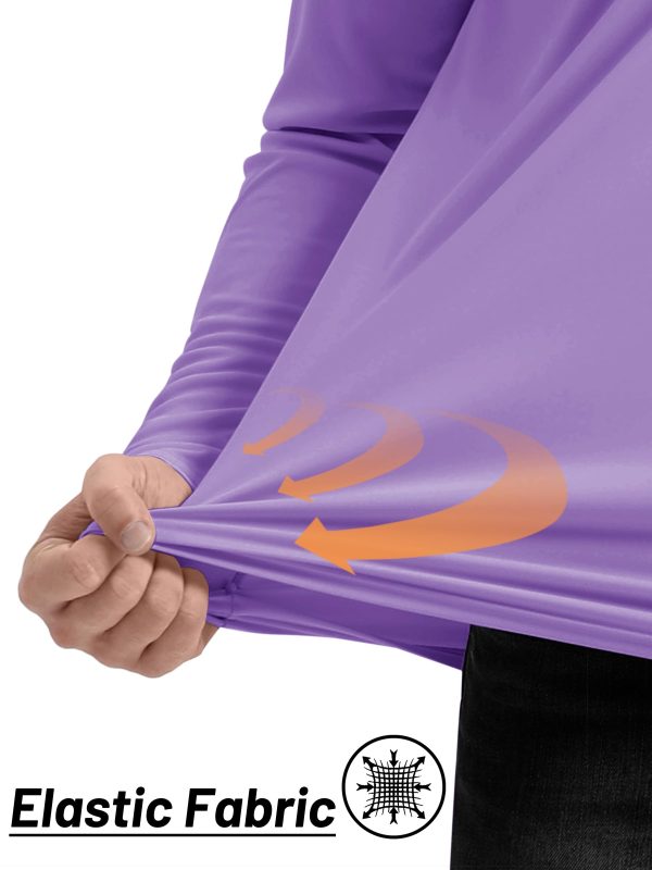 Men's Long Sleeve Athletic Shirts 1/4 Pullover Zip Sun Protection Rash Guard UPF 50+ Outdoor Running T-Shirts