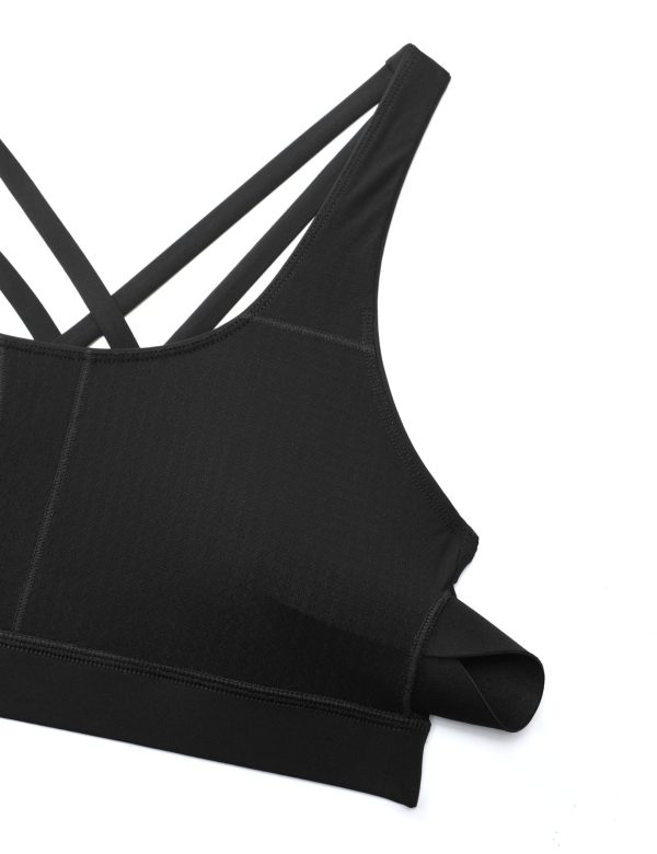 Women's Strappy Sports Bras Fitness Workout Padded Yoga Top Criss Cross Back Cami