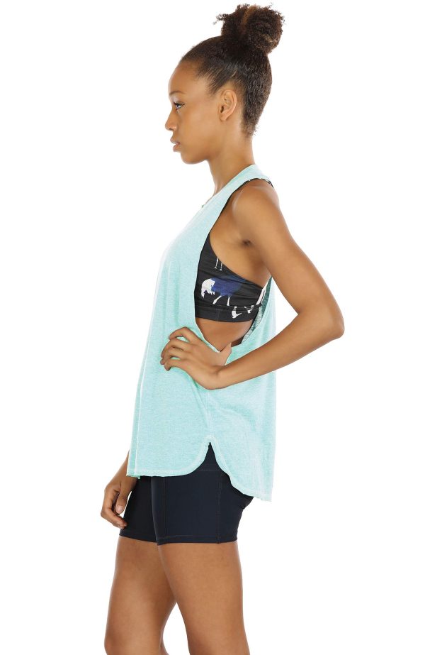 Women's Racerback High Neck Workout Athletic Yoga Muscle Tank Tops