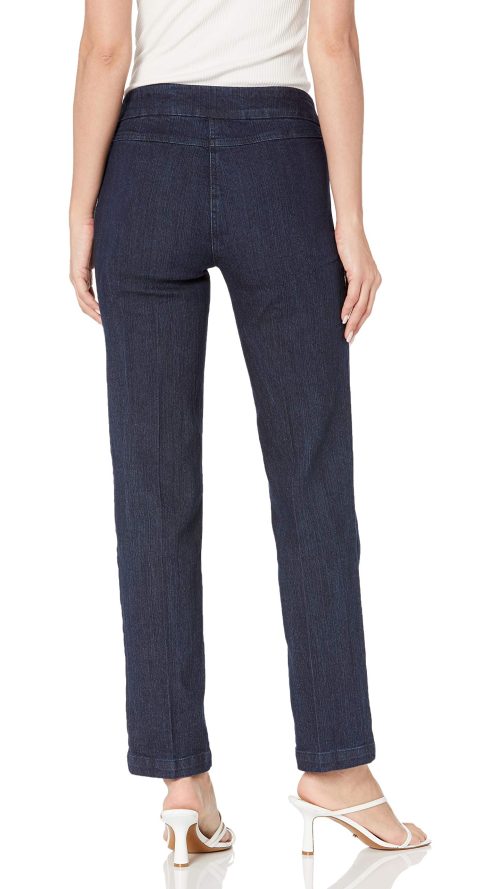 Women's Wide Band Pull-on Relaxed Leg Pant with Tummy Control