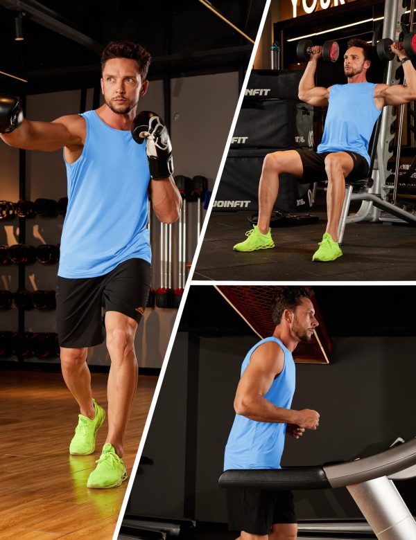 Men's UPF 50+ Tank Top Sleeveless Workout Swim Shirts Quick Dry Muscle Shirt for Bodybuilding Gym Beach