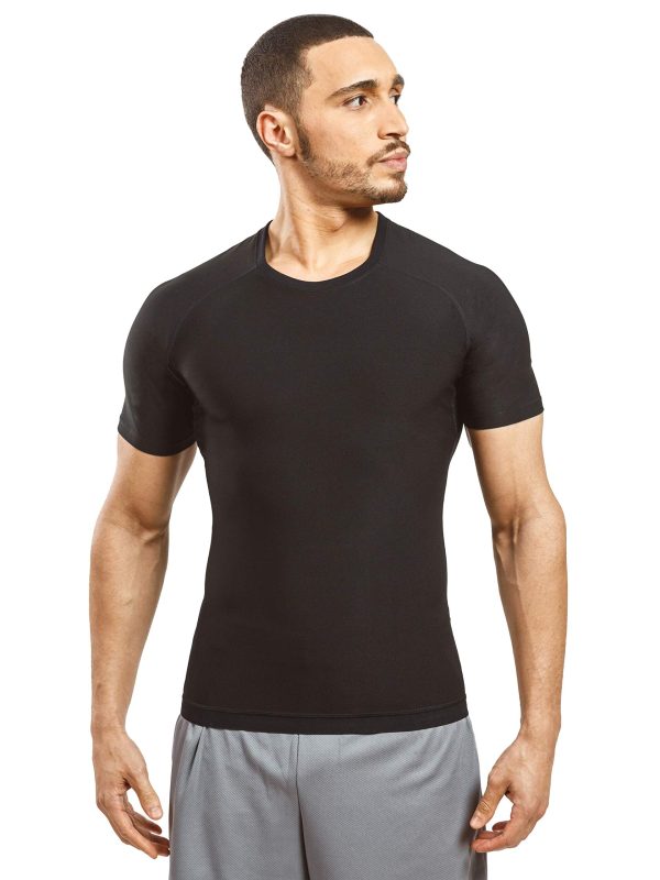 Men's Sauna Suit Shirt Athletic Tee, Short Sleeve Compression T-Shirt, Performance Baselayer Workout Shirt