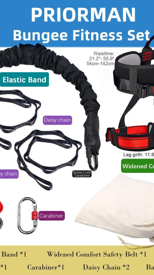 Bungee Fitness Set, Heavy Resistance Band Set, Professional 4D Yoga Bungee Rope Workout Equipment W/6 Sizes, for Home Gym