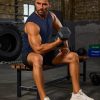 Men's Tank Top UPF 50+ Cotton Sleeveless Shirt Lightweight Casual Gym Workout Shirts Cooling Muscle Tee Shirt