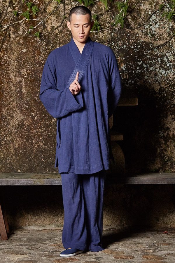 Zen Clothing Sets Monk Buddhist Outfit Long Shirt Wide Leg Pants